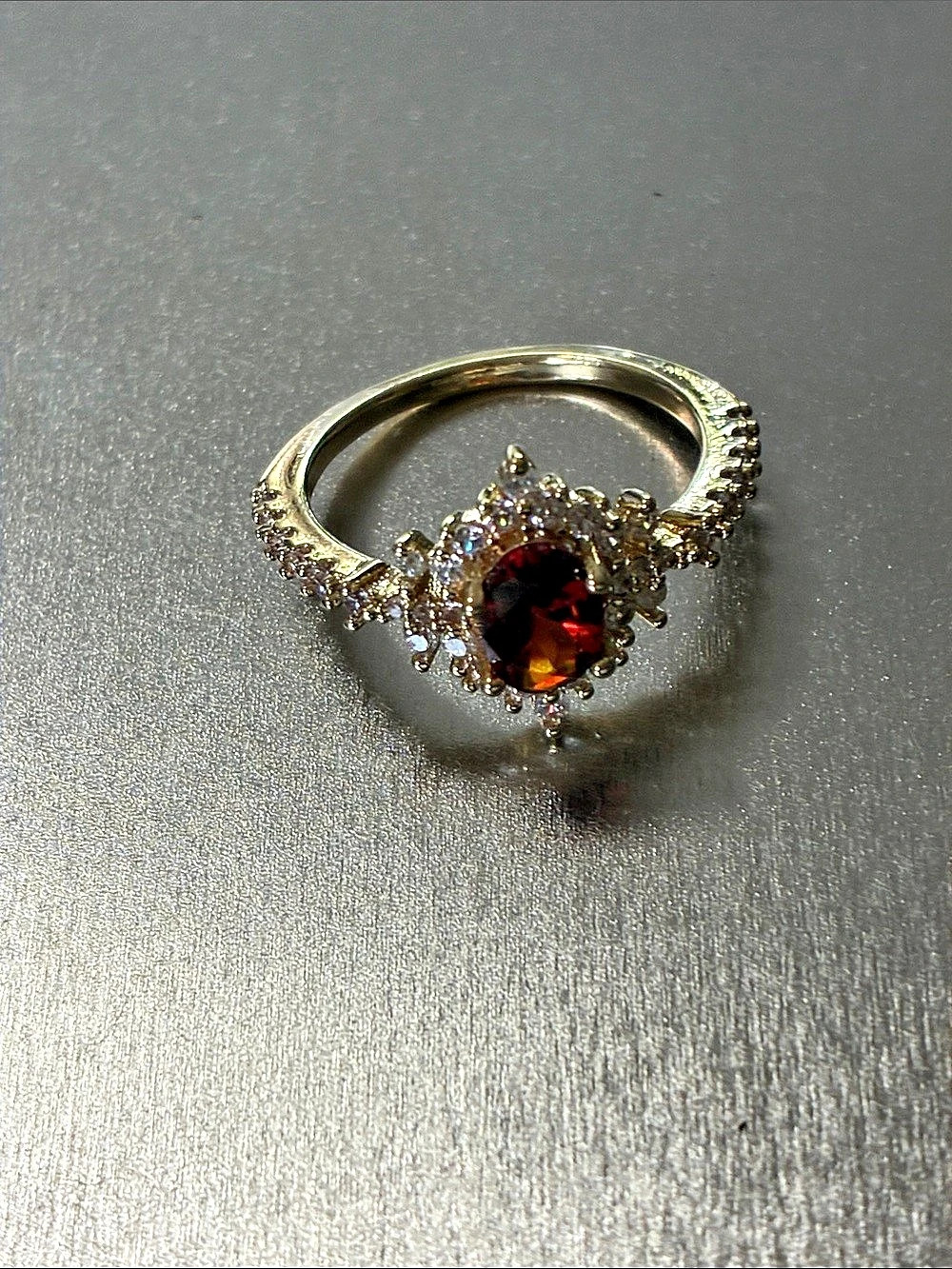 Garnet-Color Statement Ring Like New